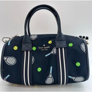 NWT Kate Spade Navy Rosie Racquet and Ball Charm Small Duffle Crossbody Bag